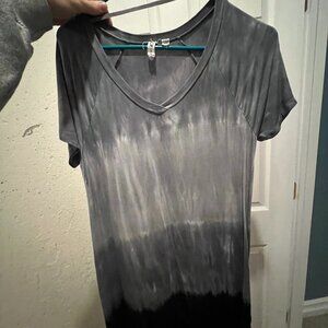 Cable and Gauge Black and White Tie-dye T-shirt Dress Size S